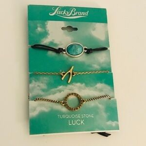 NWT Lucky Brand Luck Stone Turquoise Bracelet Set